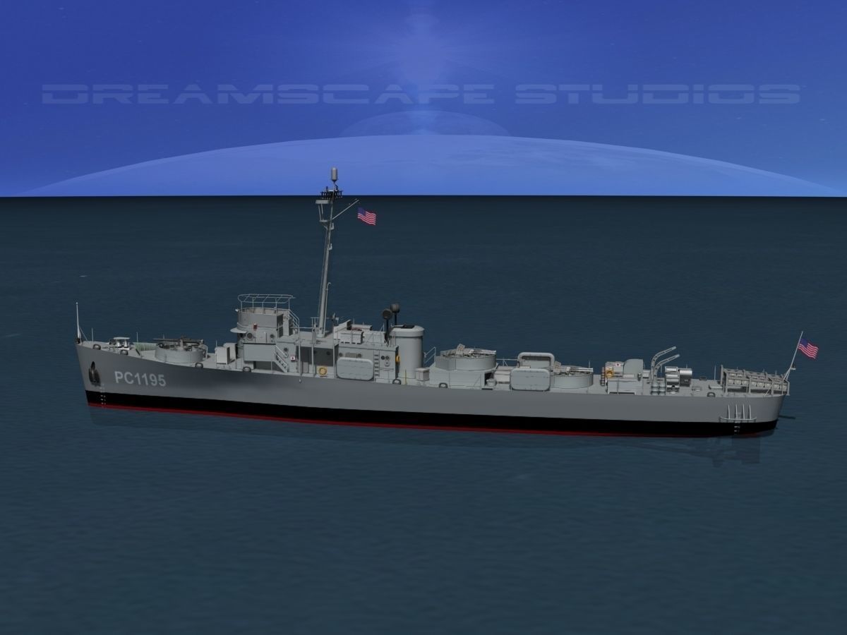 USS PC-1195 Submarine Chaser 3D model_6