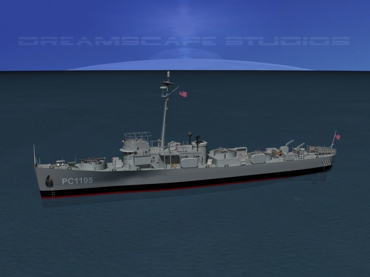 USS PC-1195 Submarine Chaser 3D model_7
