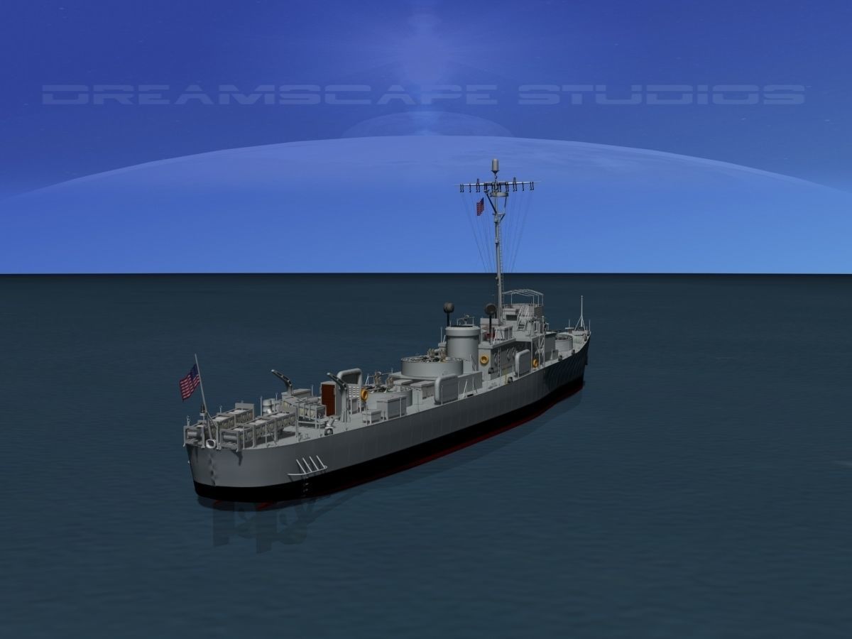 USS PC-1195 Submarine Chaser 3D model_3