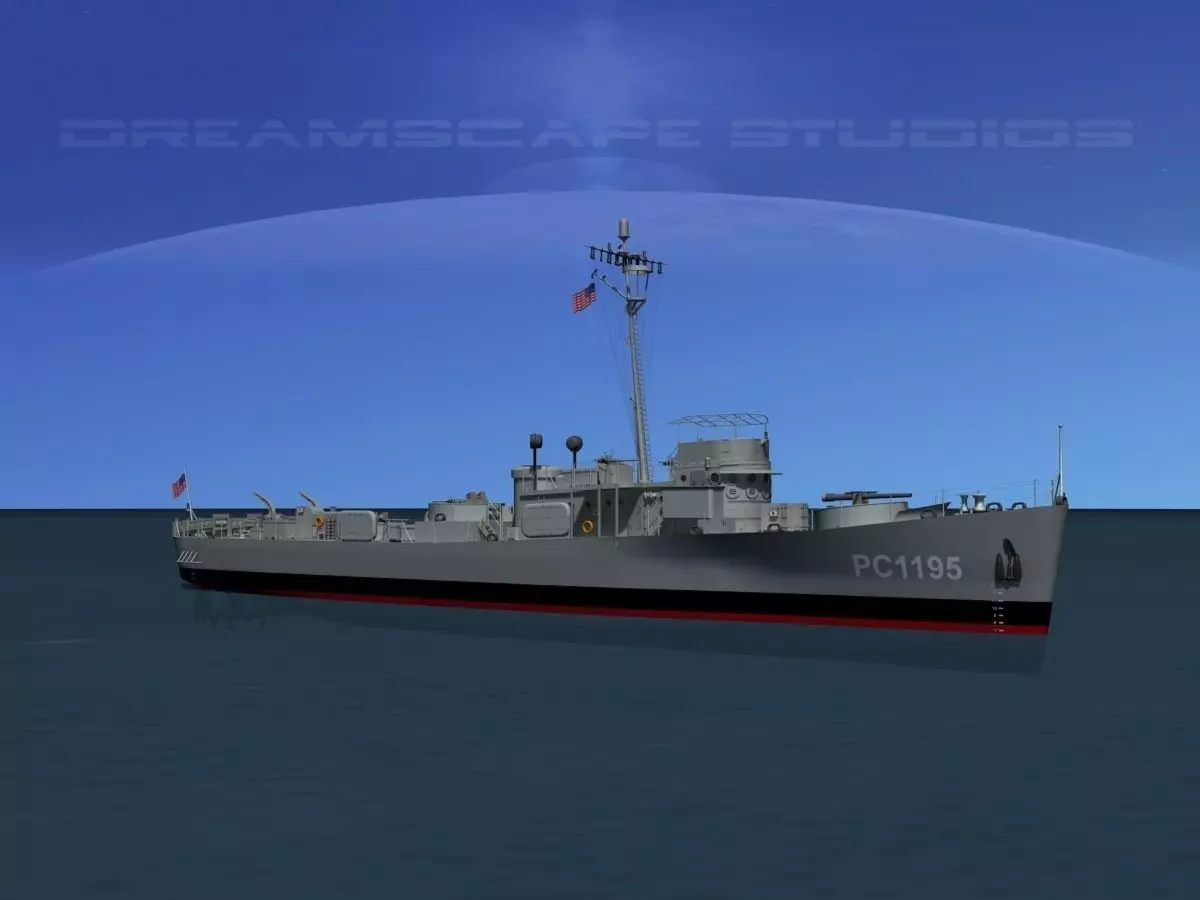 USS PC-1195 Submarine Chaser 3D model_0