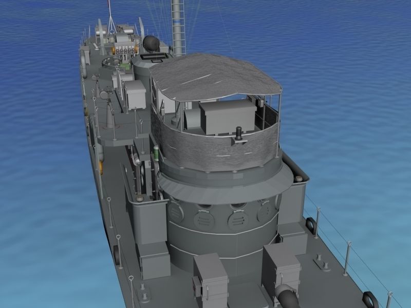 USS PC-1195 Submarine Chaser 3D model_13
