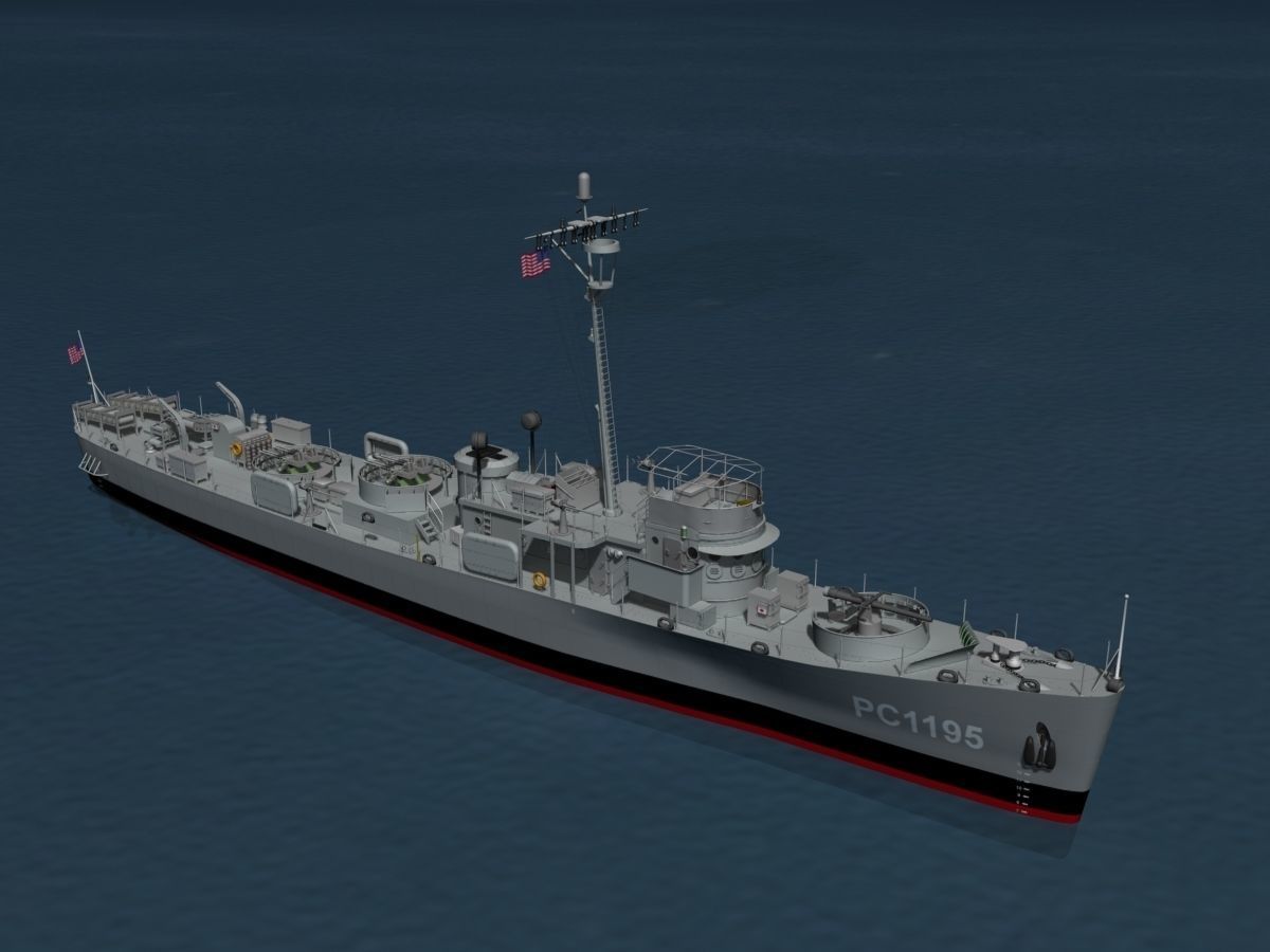 USS PC-1195 Submarine Chaser 3D model_10