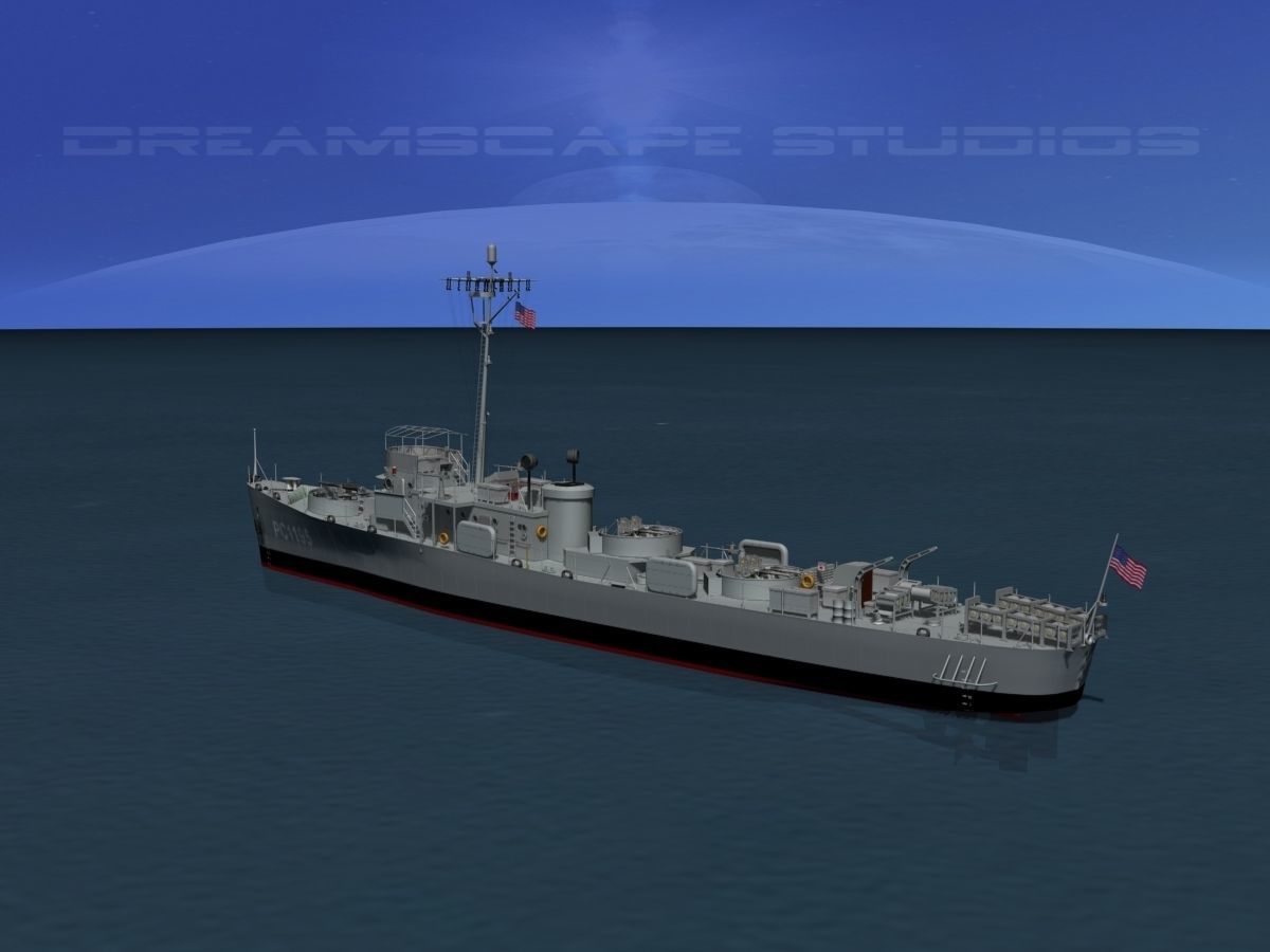 USS PC-1195 Submarine Chaser 3D model_5