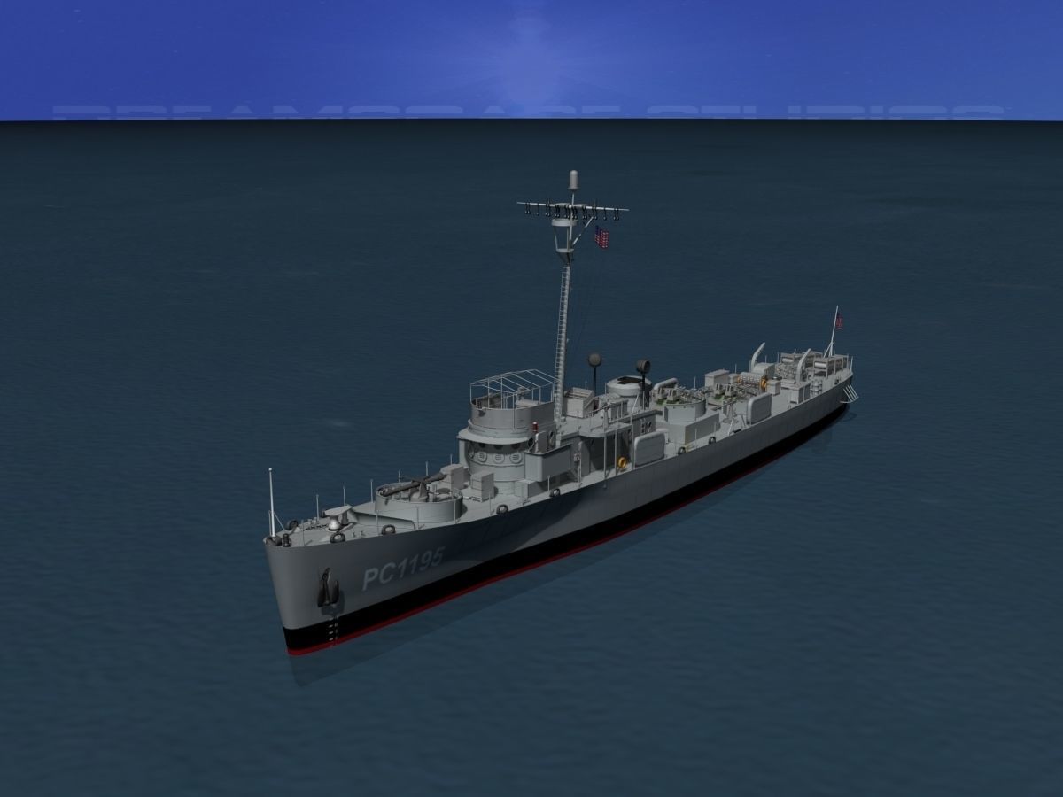 USS PC-1195 Submarine Chaser 3D model_8