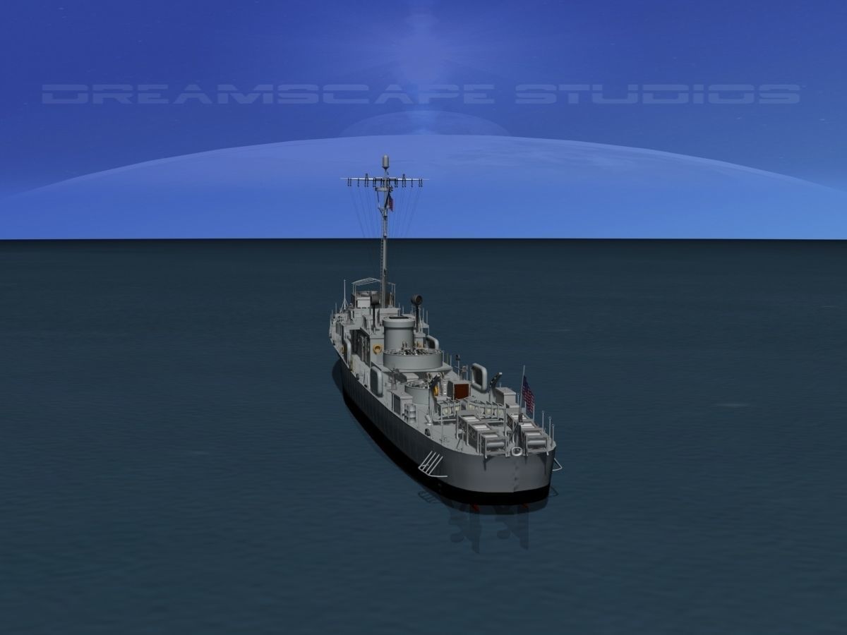 USS PC-1195 Submarine Chaser 3D model_4