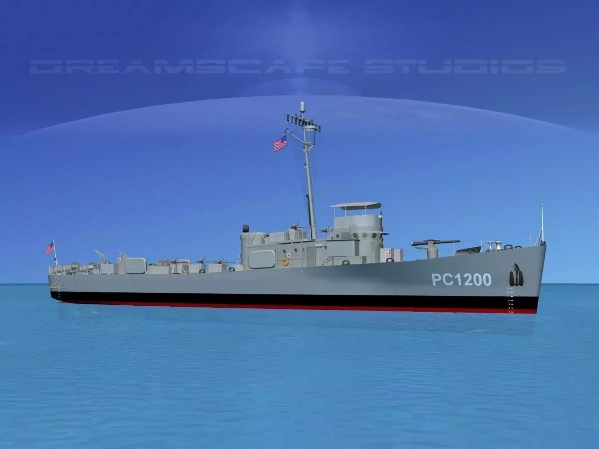 USS PC-1200 Submarine Chaser 3D model_0