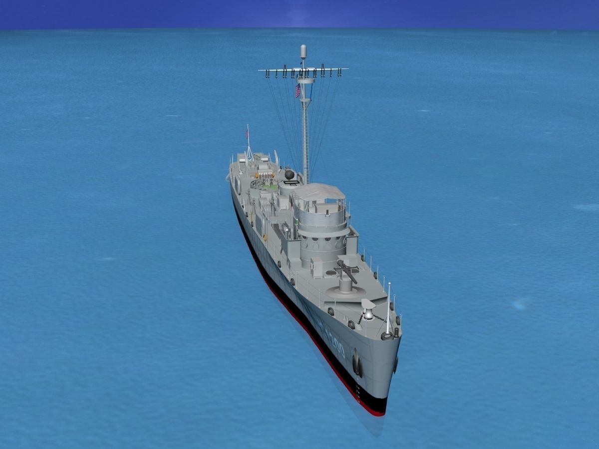 USS PC-1200 Submarine Chaser 3D model_9