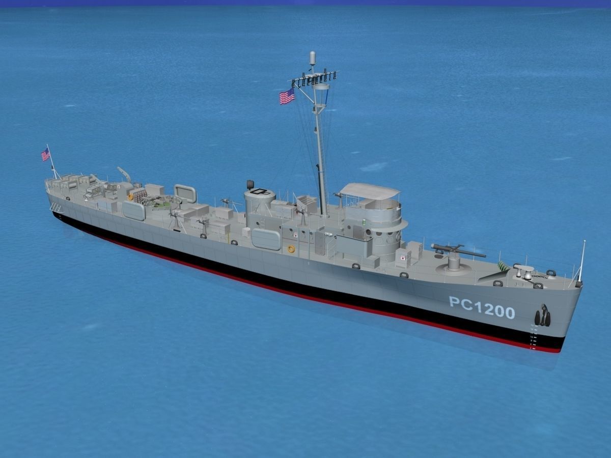 USS PC-1200 Submarine Chaser 3D model_10