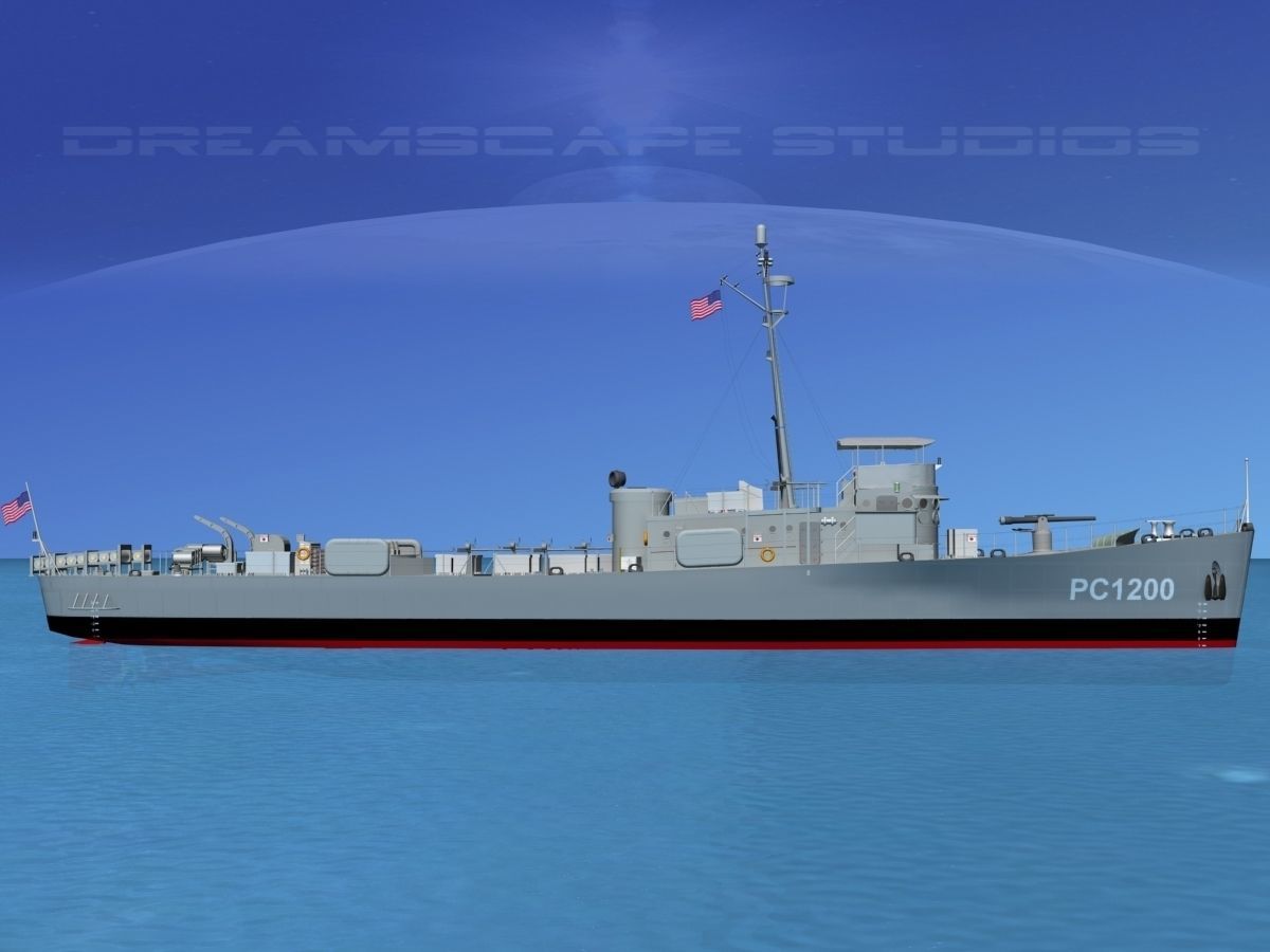 USS PC-1200 Submarine Chaser 3D model_1
