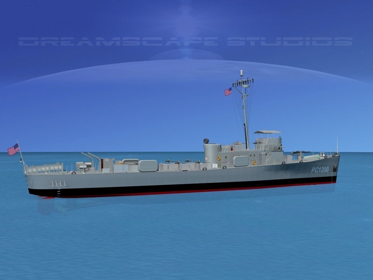 USS PC-1200 Submarine Chaser 3D model_2