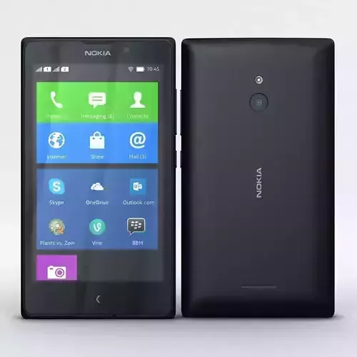 Nokia XL and XL Dual Black Low-poly 3D model