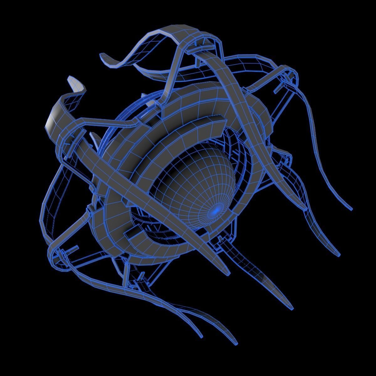 device2 futuristic spaceship with lights 3D model_5