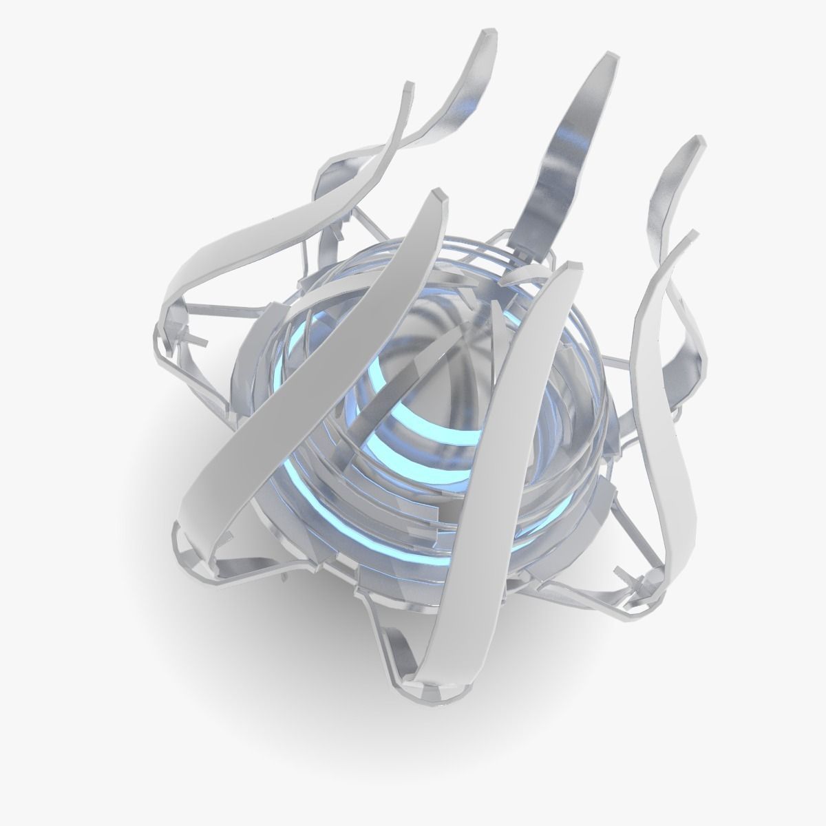 device2 futuristic spaceship with lights 3D model_3