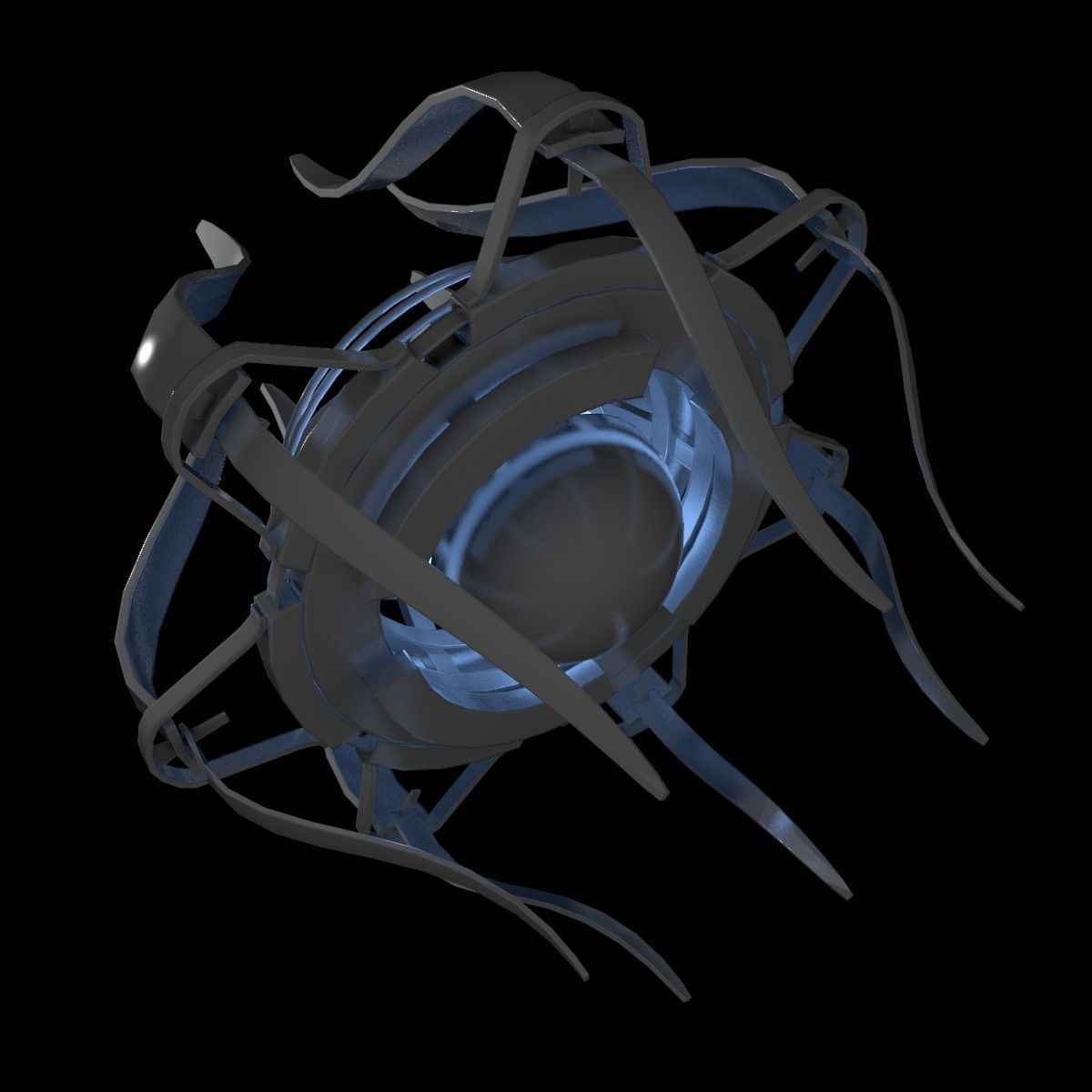 device2 futuristic spaceship with lights 3D model_6