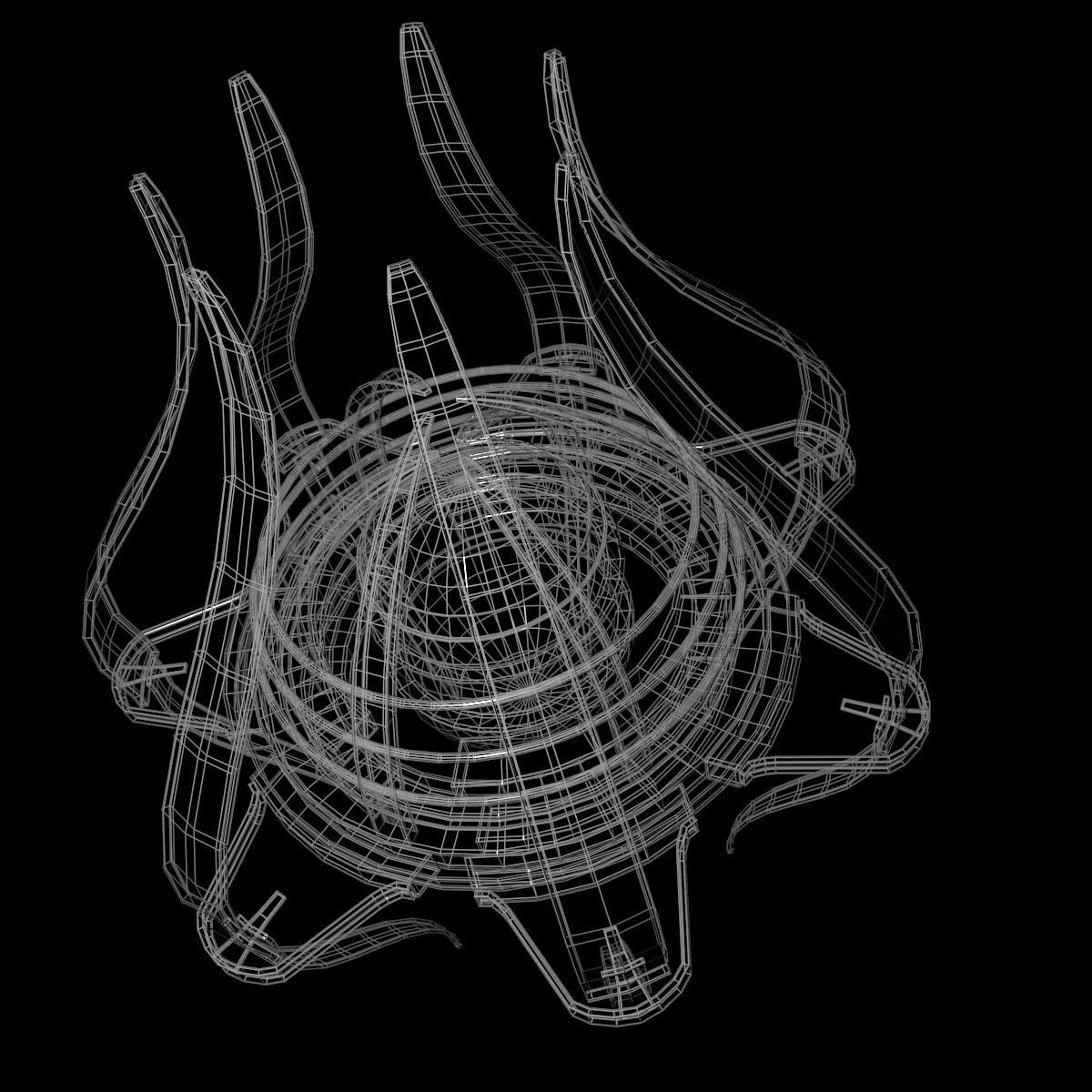 device2 futuristic spaceship with lights 3D model_11