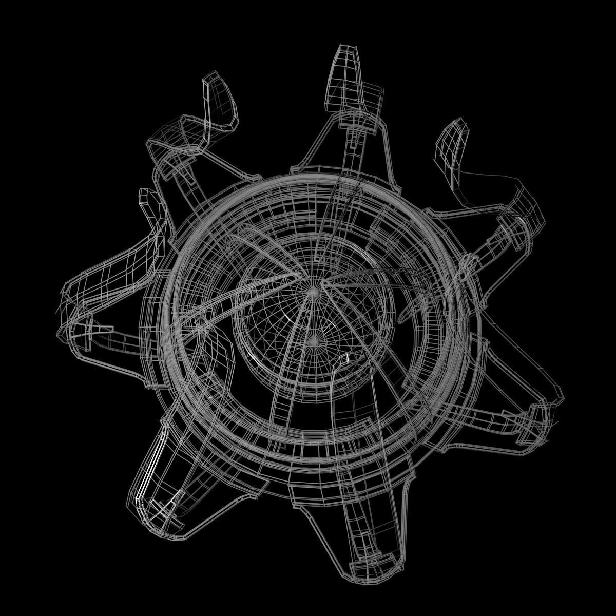 device2 futuristic spaceship with lights 3D model_10