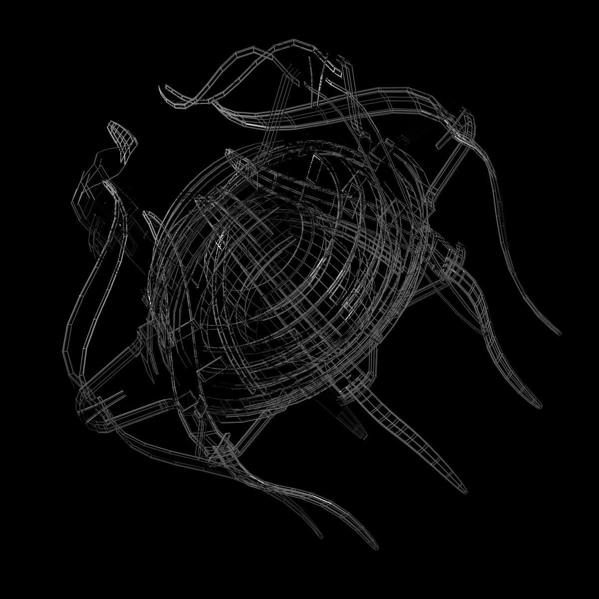 device2 futuristic spaceship with lights 3D model_4