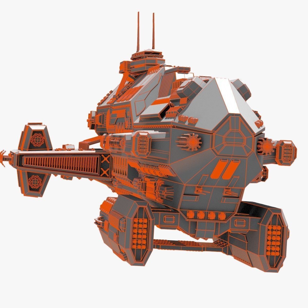 bigspaceship spaceship flying in air 3D model_14