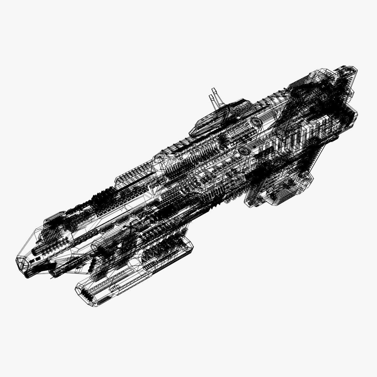 bigspaceship spaceship flying in air 3D model_7