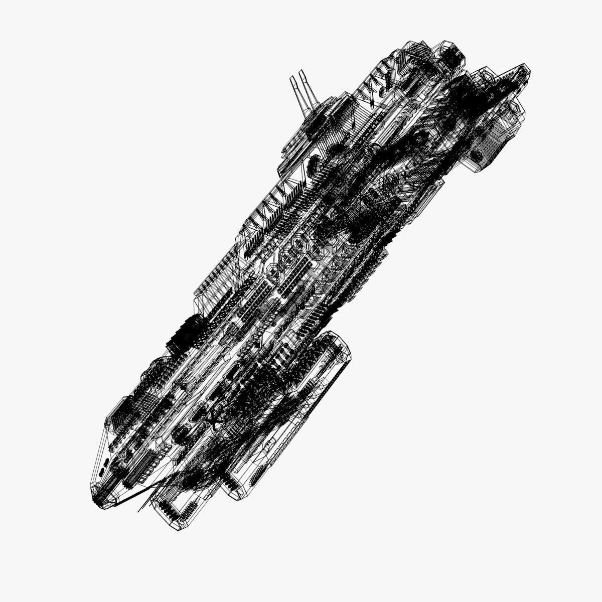 bigspaceship spaceship flying in air 3D model_5