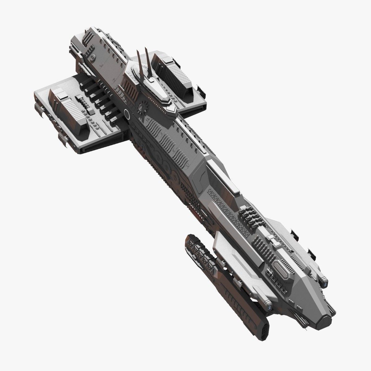 bigspaceship spaceship flying in air 3D model_9