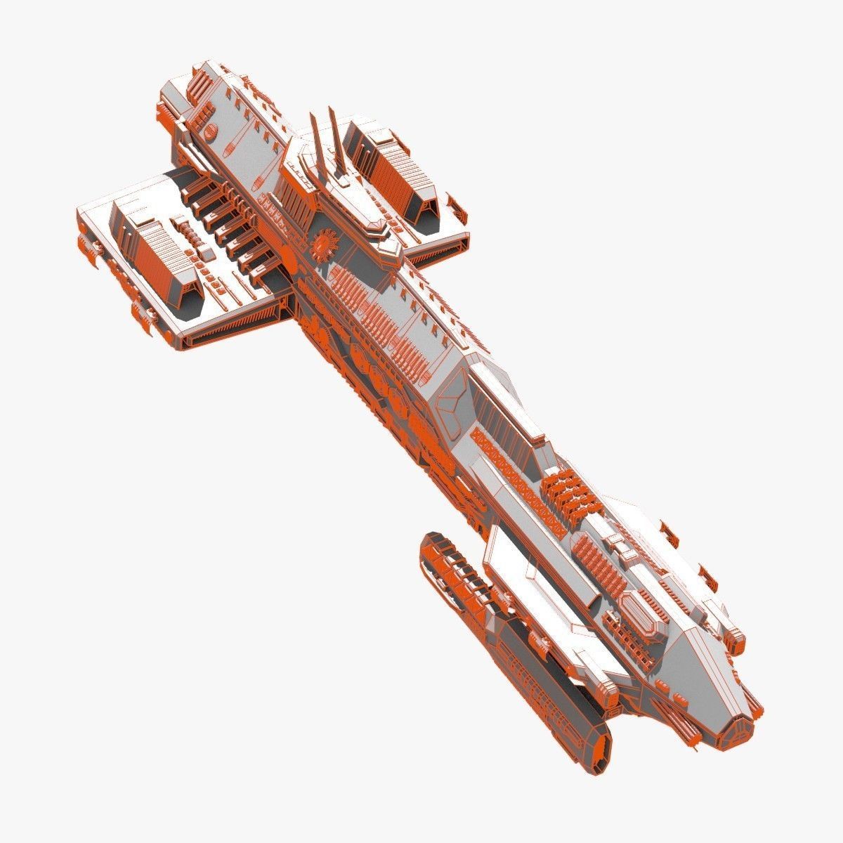 bigspaceship spaceship flying in air 3D model_15
