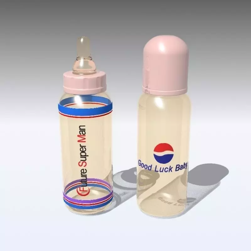Baby Bottle 02 Low-poly 3D model_0