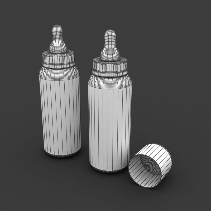 Baby Bottle 02 Low-poly 3D model_5