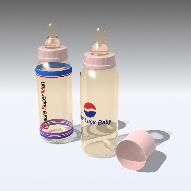 Baby Bottle 02 Low-poly 3D model_1