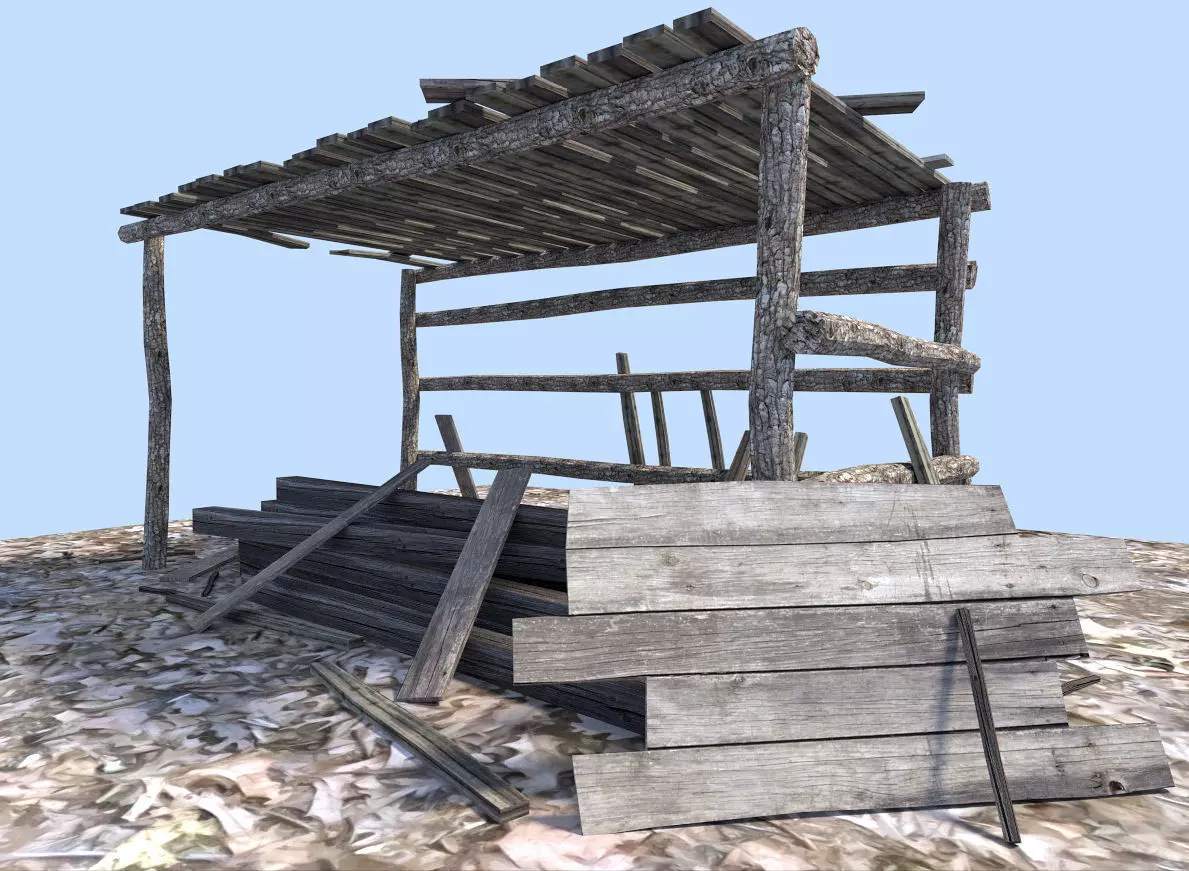 wood pile 3D model_0