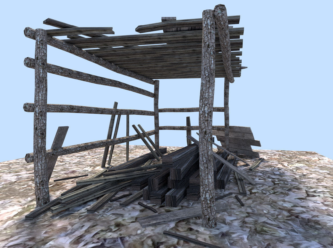wood pile 3D model_1