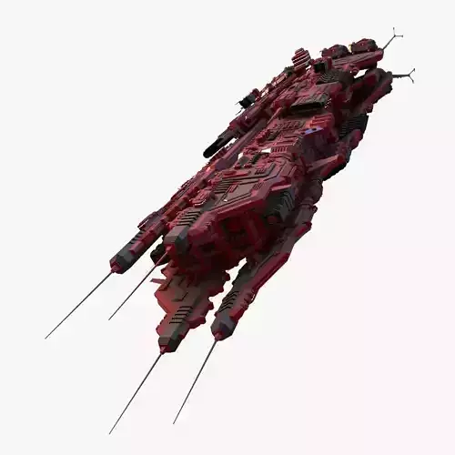 megaspship spaceship with stripes 3D model