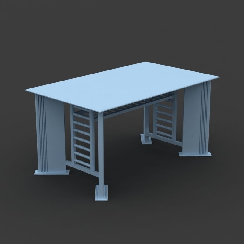 Glass Table 3D model_5