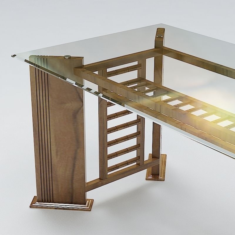 Glass Table 3D model_2