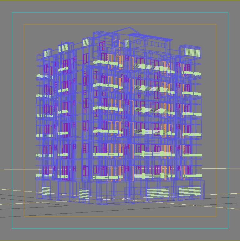 Apartment Building 3D model_12
