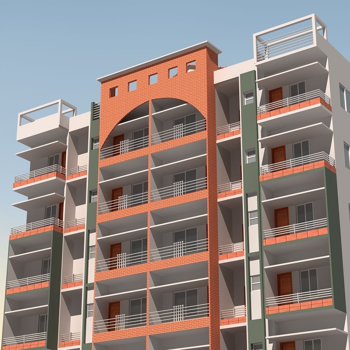 Apartment Building 3D model_5
