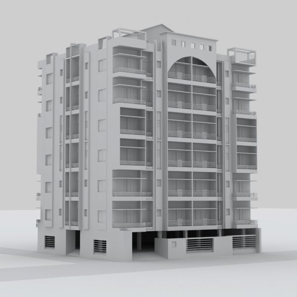 Apartment Building 3D model_10