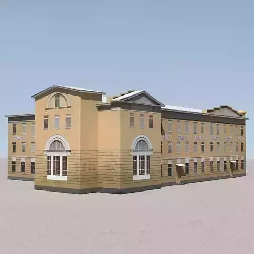 Building Lowpoly in middle of desert