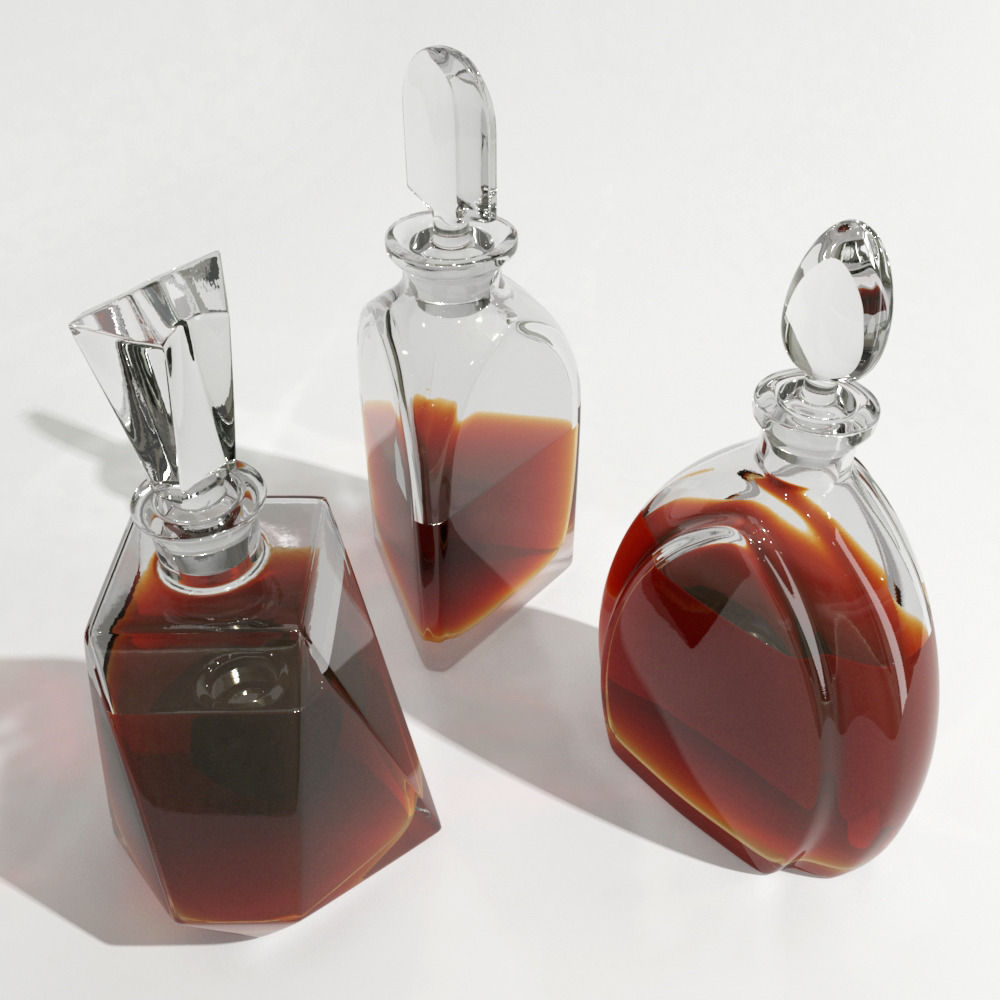 WhiskyDecanters glass decanter with liquid inside 3D model_4