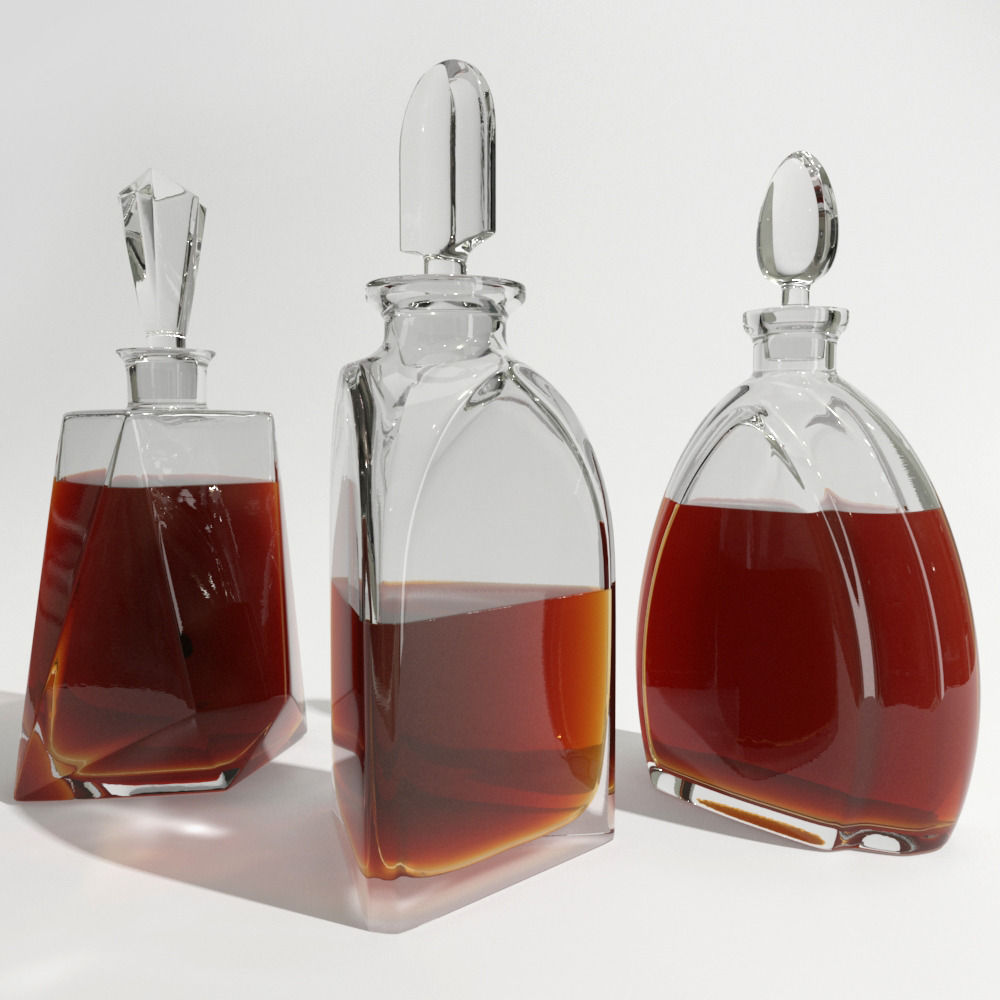 WhiskyDecanters glass decanter with liquid inside 3D model_15