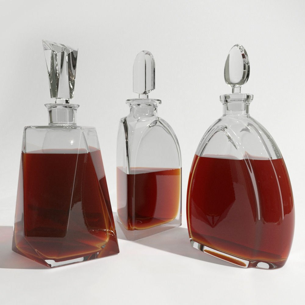 WhiskyDecanters glass decanter with liquid inside 3D model_16