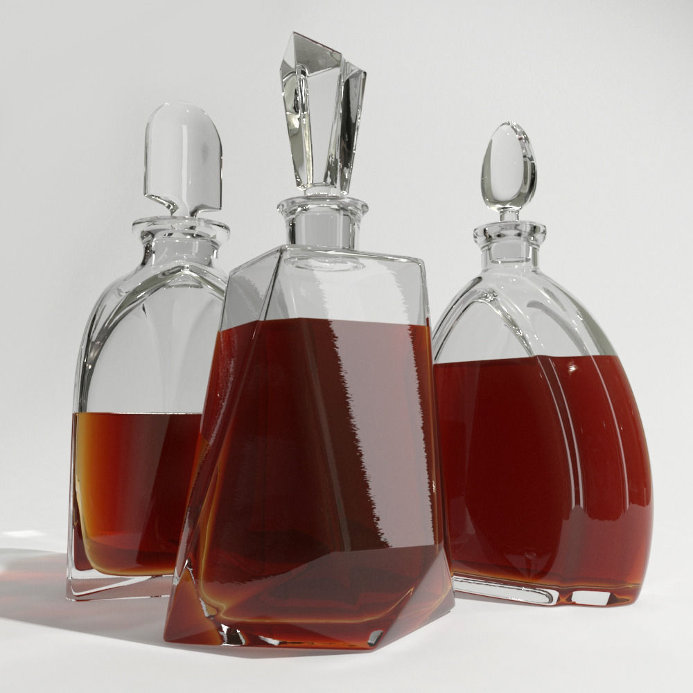 WhiskyDecanters glass decanter with liquid inside 3D model_12