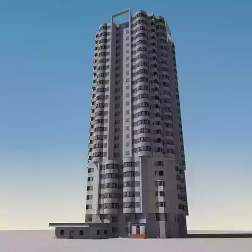 Building Lowpoly high rise apartment
