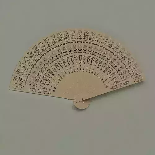 Chinese Hand Fan Low-poly 3D model