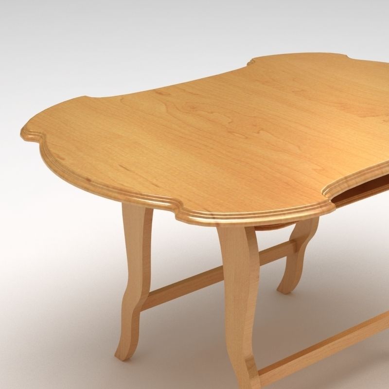 Wooden Table 3D model_3