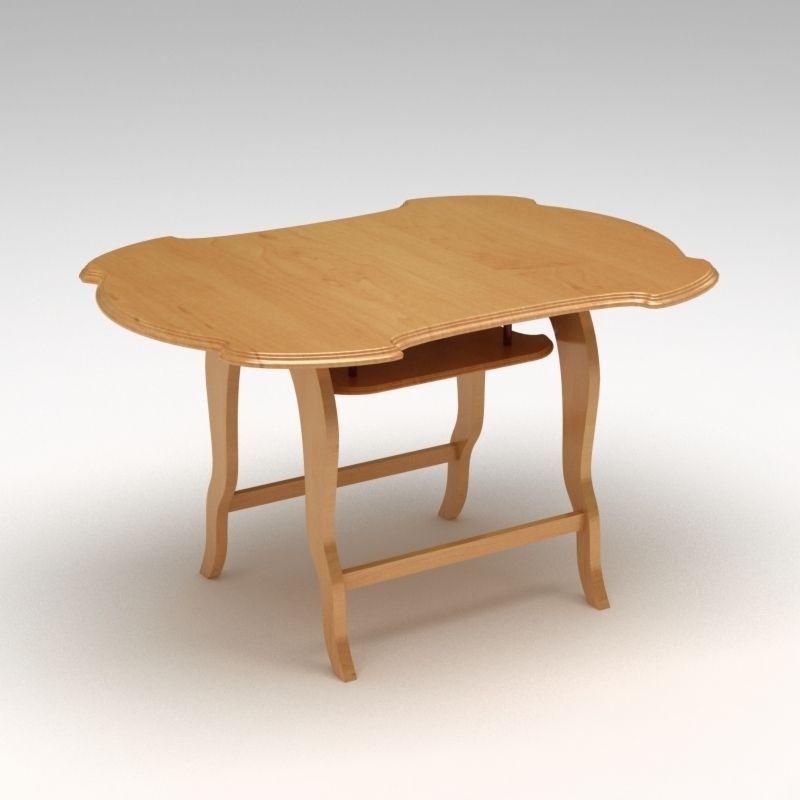 Wooden Table 3D model_7