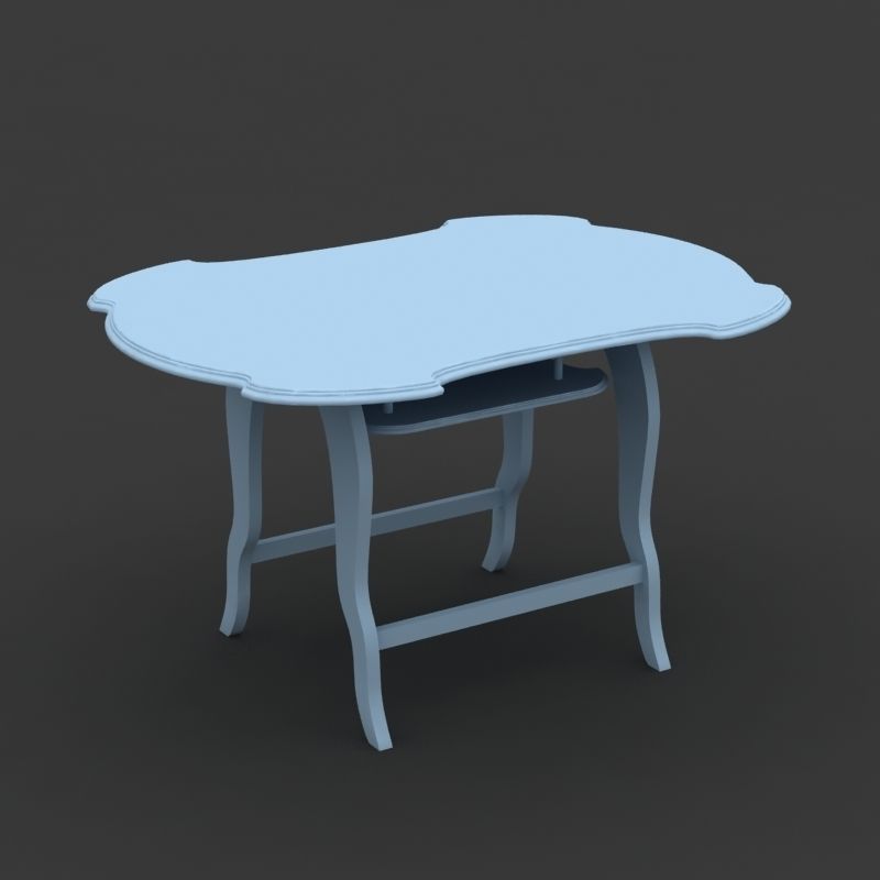 Wooden Table 3D model_4