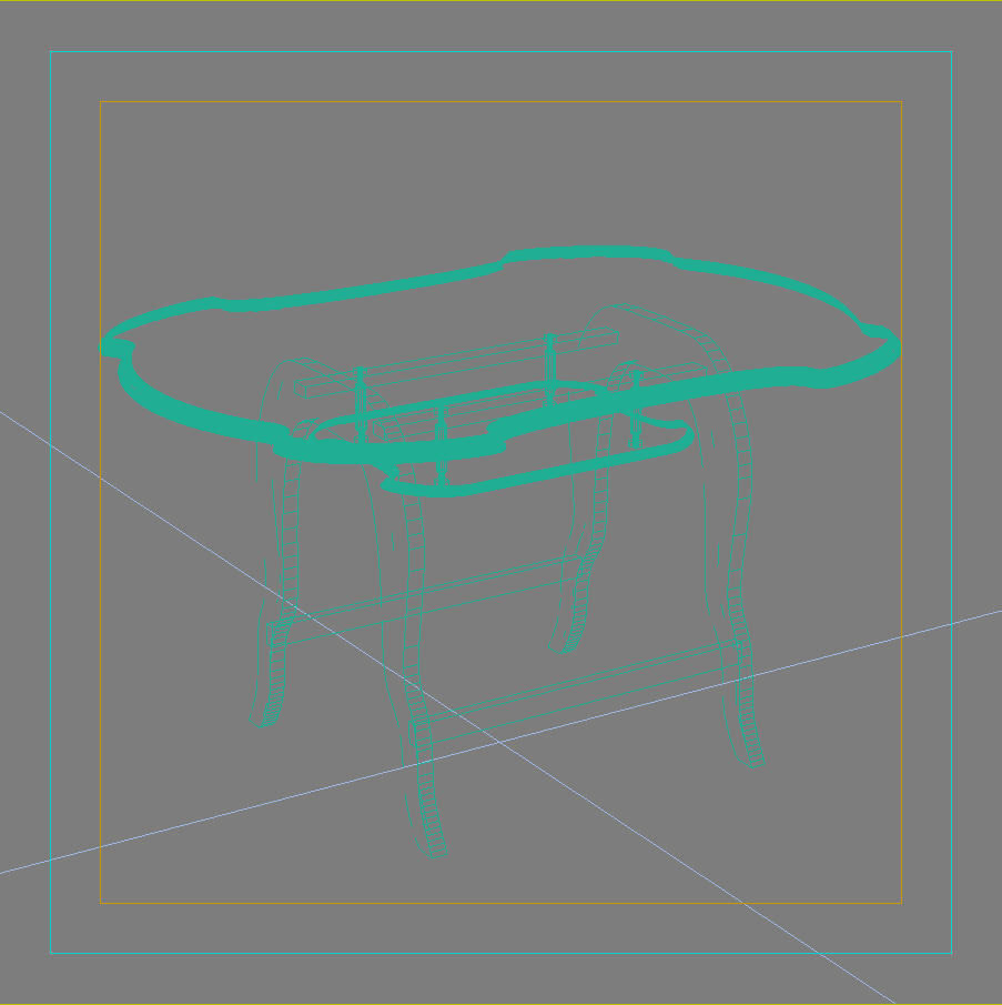 Wooden Table 3D model_6