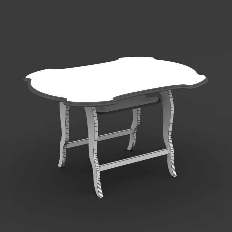 Wooden Table 3D model_5