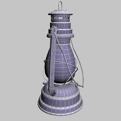 Lantern Kerosene Low-poly 3D model_3